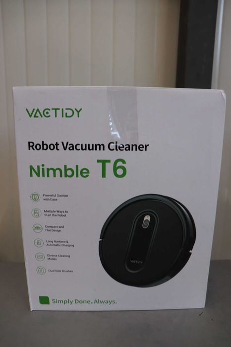 Роботизирана прахосмукачка Vactidy T6, тънка, тиха, WiFi//Alexa/Siri