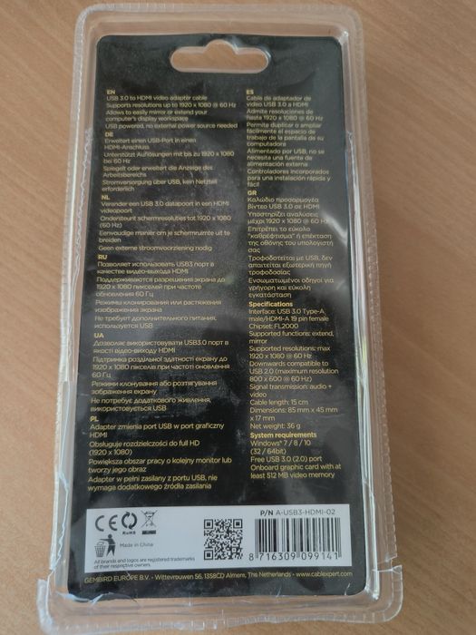 Adaptor grafic USB 3.0 la HDMI rezoluție 1920x1080