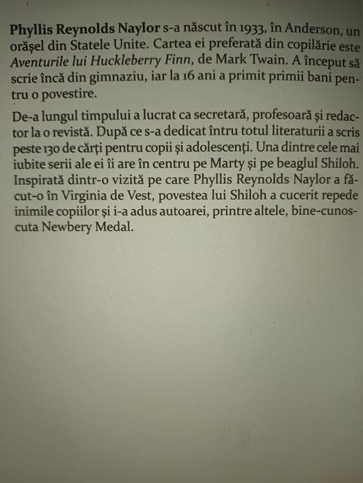 Shiloh- Carte copii si adolescenti-Premiata cu medalia Bewberry