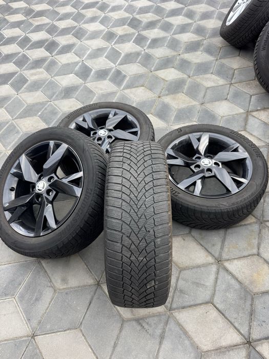 Jante Orig”Skoda R17(5x112)”Octavia 4/3/2/Karoq/Kodiaq/Superb/Yeti/Vw/Audi/Seat~Negre”