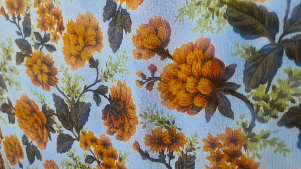 Шторы с красивым цветочным рисунком, СССР