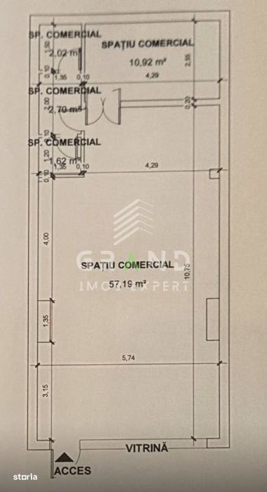 Spatiu Comercial | 73 mp | Vitrina 6 ml | Zona Piata Zorilor