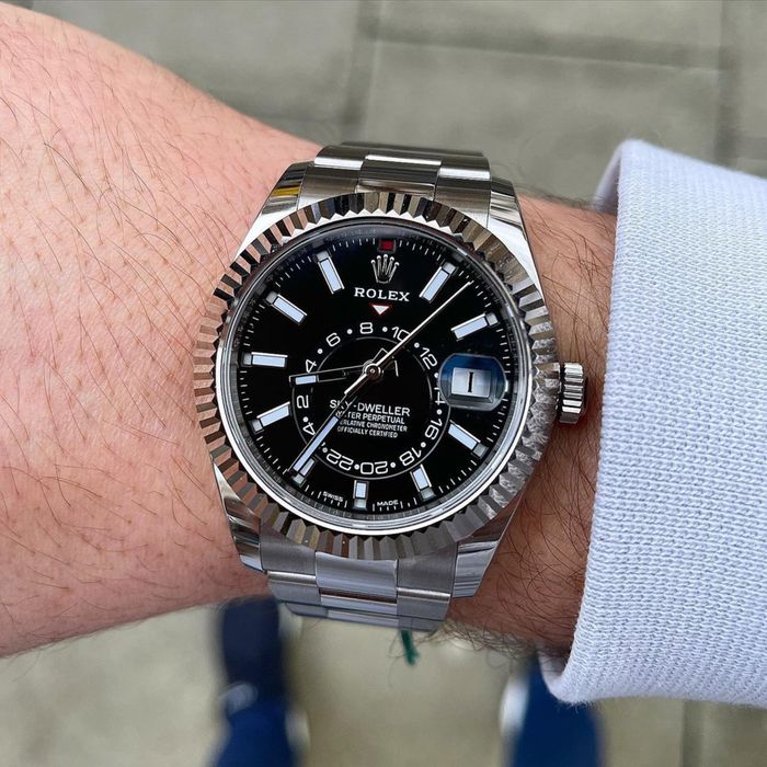 rolex sky - dweller black dial