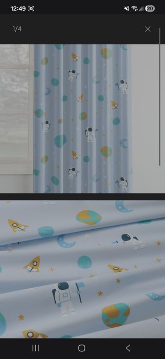 Draperie GOLDEA pentru copii din 100% bumbac - Cosmonauti in spatiu