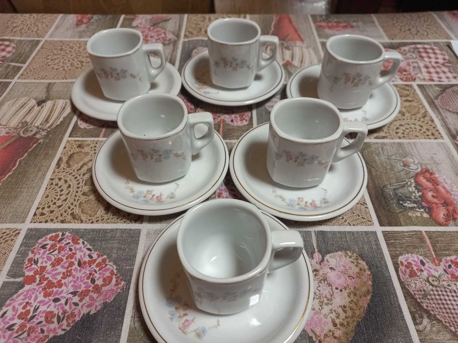 Set pentru cafea, din portelan - 6 buc