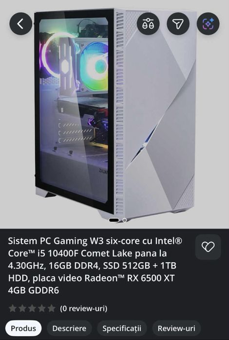 PC gaming w3 i5 10400,Radeon RX 6500 XT
