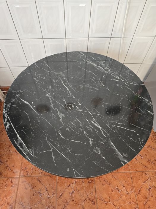 Masa bucatarie cu blat din PAL,  stil marmura neagra,