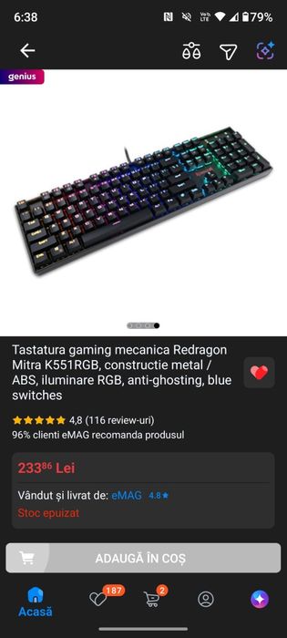 Tastatura gaming Redragon