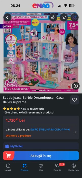 Set de joaca Barbie Dreamhouse - Casa de vis suprema