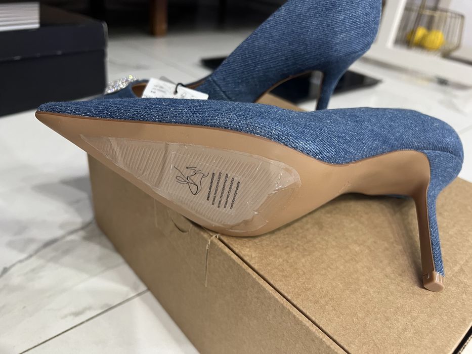 Дамски обувки Mango denim с ток стилето