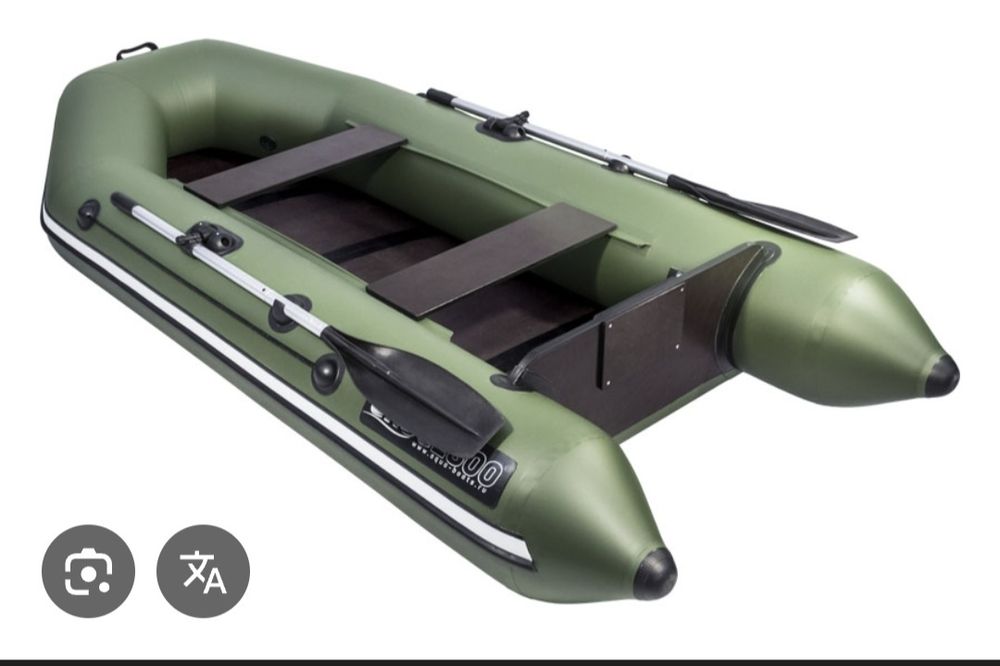 Надувная 2-местная ПВХ лодка Аква 2800 (зеленый, черный)