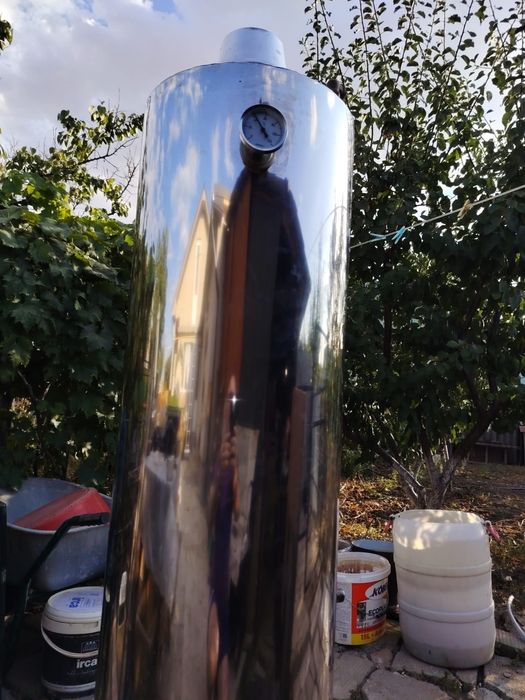 Boiler Baie pe Lemne cu Focar Capacitate 90L | Inox cu focar Recondiționat