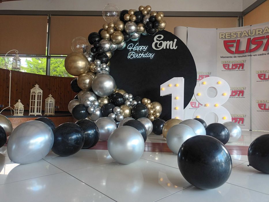Aranjamente baloane majorat Arcada 18 ani Decor aniversare/zi nastere