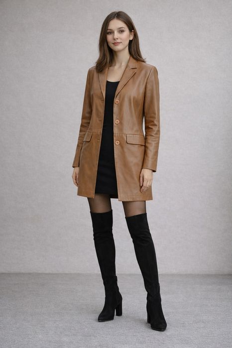 Пальто кожа Италия