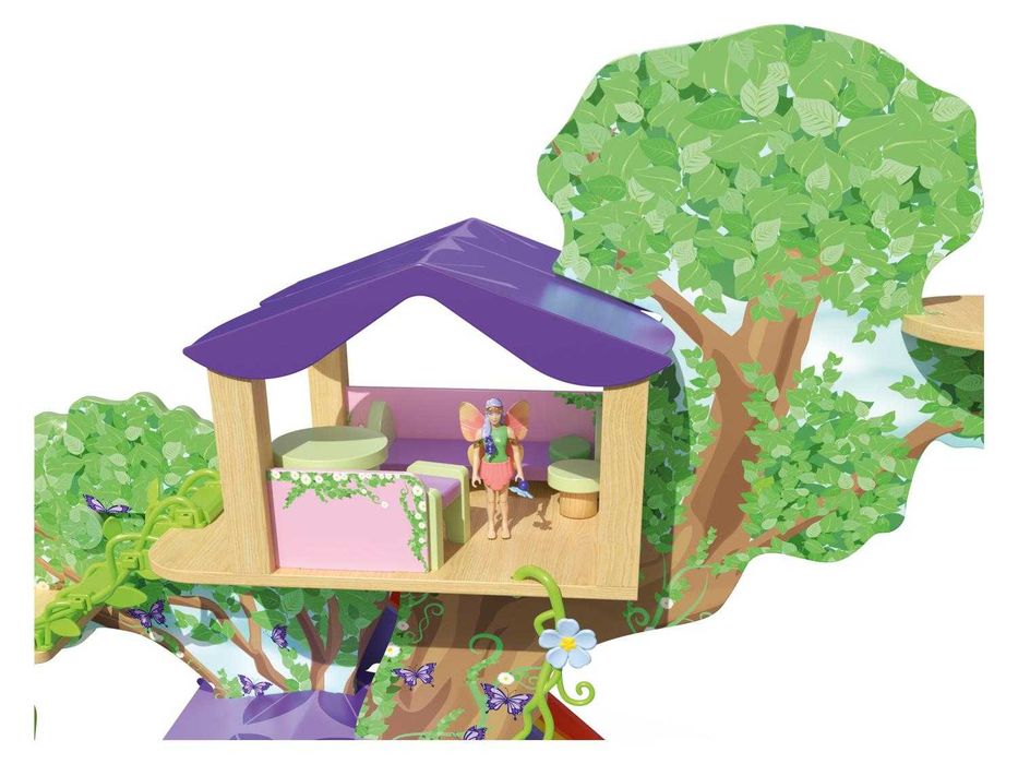 Къщичка на дърво с фея и еднорог Къща за кукли Вълшебно Приказно дърво