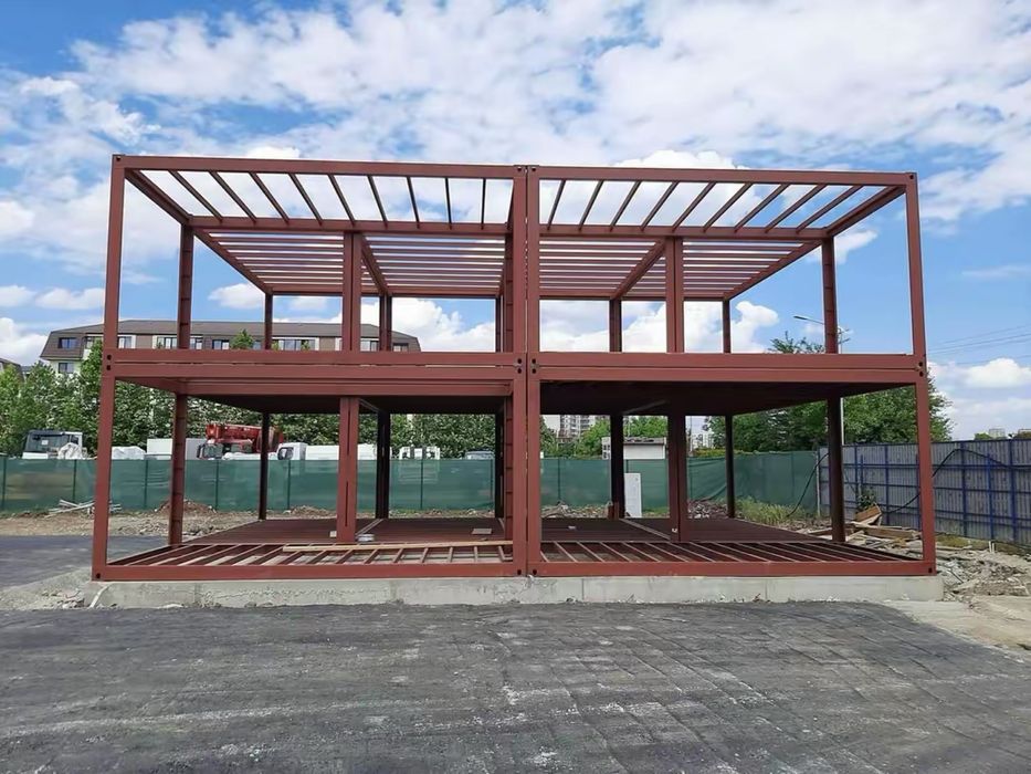 Container premium cu riflaj de lemn container tip terasa spalatori aut