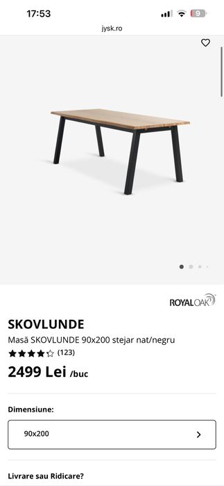 Masa SKOVLUNDE lemn stejar +extensie