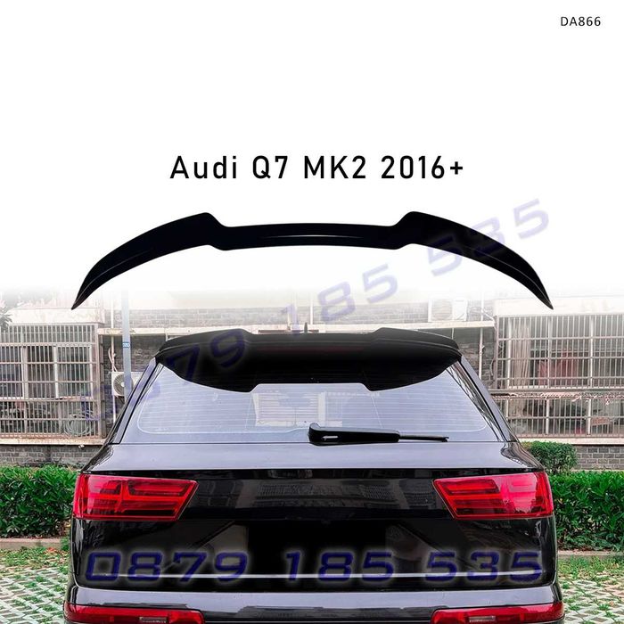 Спойлер за задно стъкло Audi Q7 MK2 2016+, черен гланц - DA866 тунинг лип заден добавка ауди к7