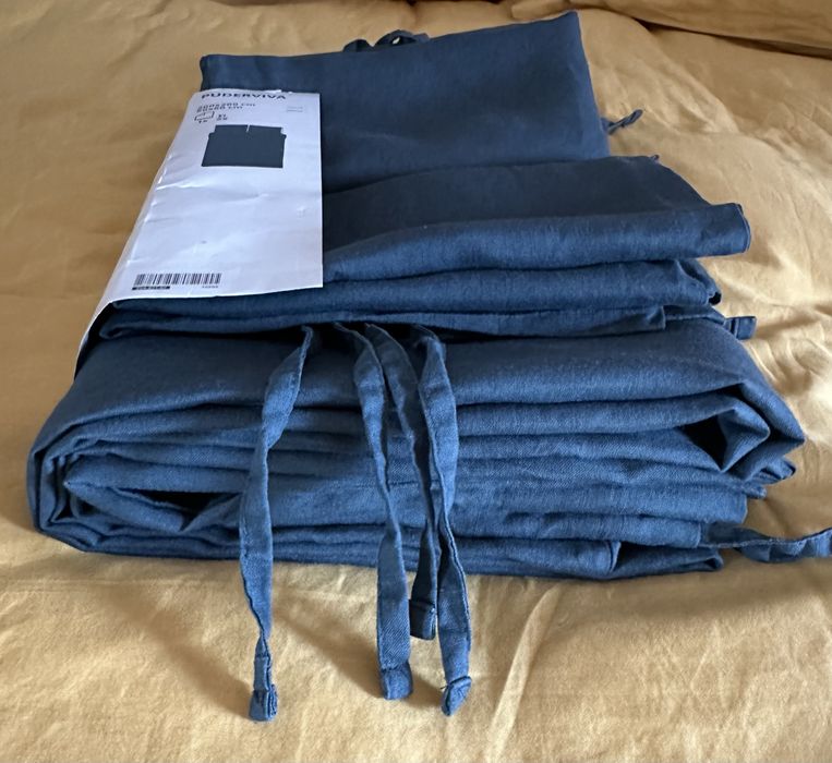 Set asternuturi / lenjerie de pat din 100% in, model Ikea Puderviva