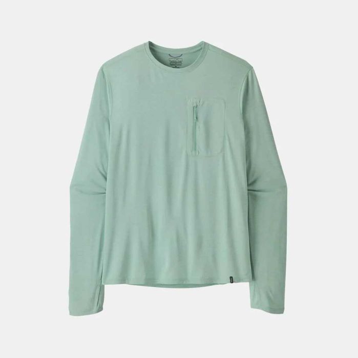 Продавам тениска Patagonia Long-Sleeved Capilene Cool Sun Shirt XL – Thermal Blue / Thin Ice X-Dye, отлично състояние