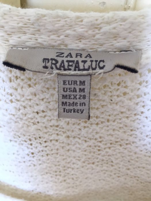 Pulover alb bumbac Zara