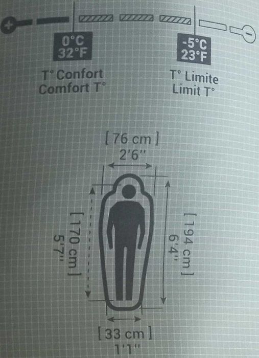 Спален чувал FORCLAZ MT500, 0°С