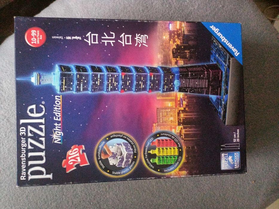 3D пъзел светеща кула в Тайпе  216 пластмасови части с LED светлини