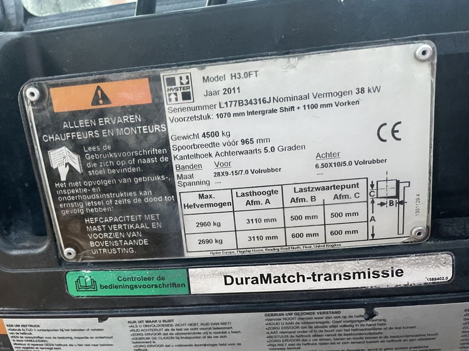 Motostivuitor Hyster 3.0 GPL. 3 tone. an 2011.