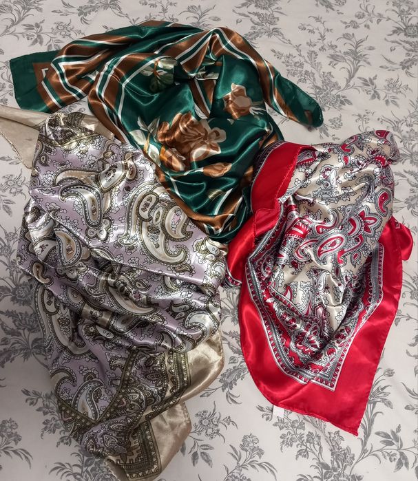 Set 3 esarfe satin, noi