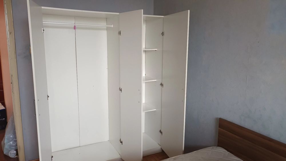 Гардероб бял трикрилен