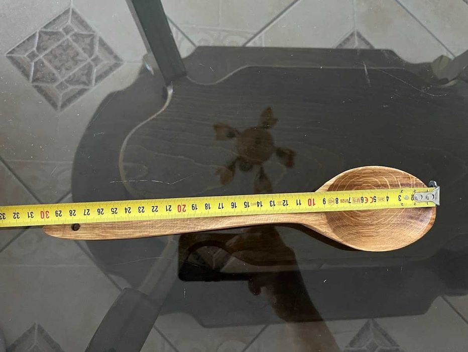 Lingură din stejar masiv 30 cm – Ustensilă premium pentru gătit și servire