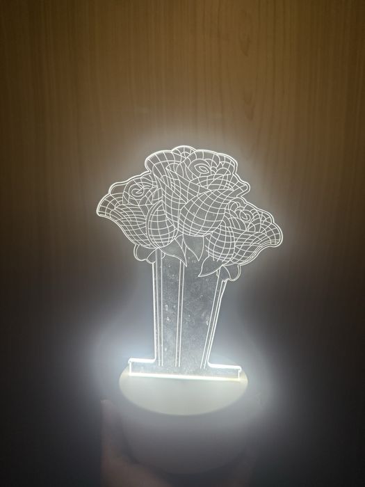 Нова 3d лампа на цветя