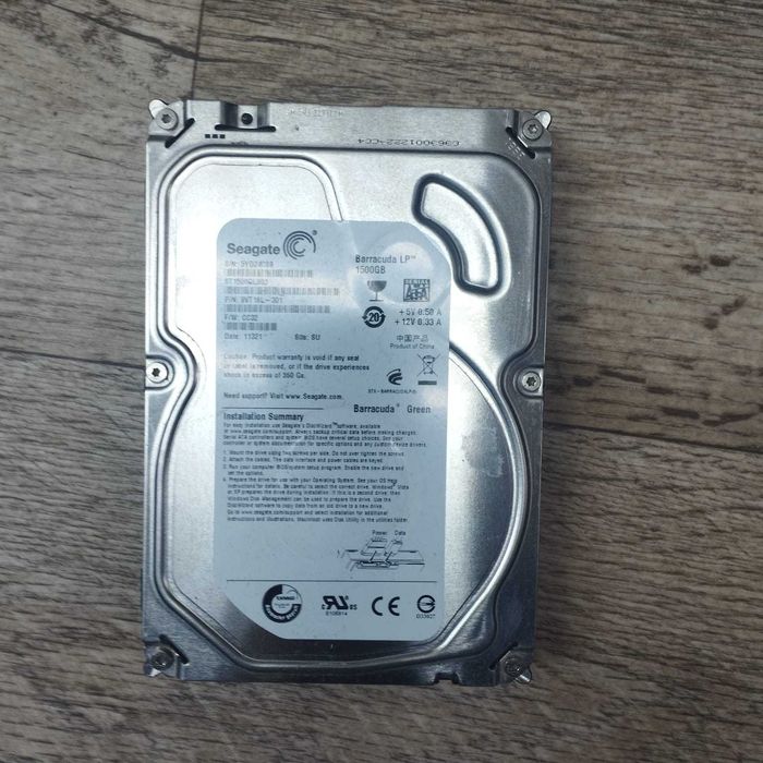HDD 1500 Tb\Гарантия