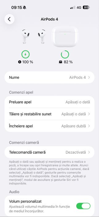 Apple Airpods 4 cu o casca, una am pierdut-o, original apple