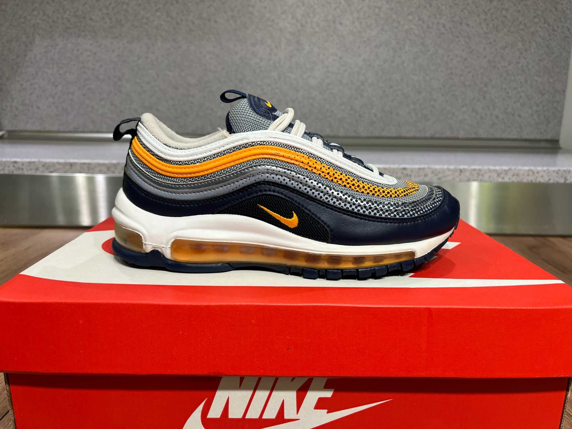 nike air max 97 midnight navy laser orange