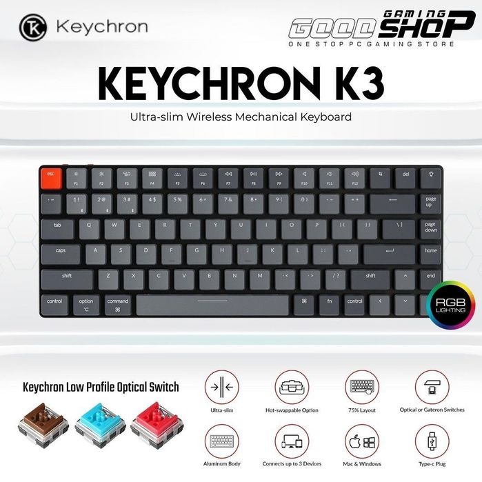 Keychron K3 V2 RU/ENG! с подсветкой Механическая Клавиатура
