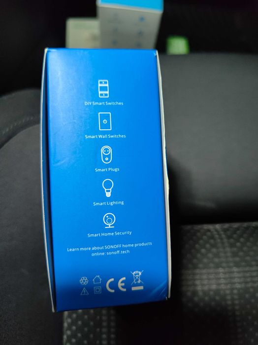 Întrerupător touch WiFi Sonoff 2 butoane sticlă albă