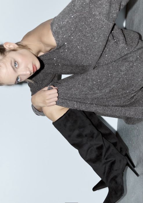 Бархатные сапоги Zara