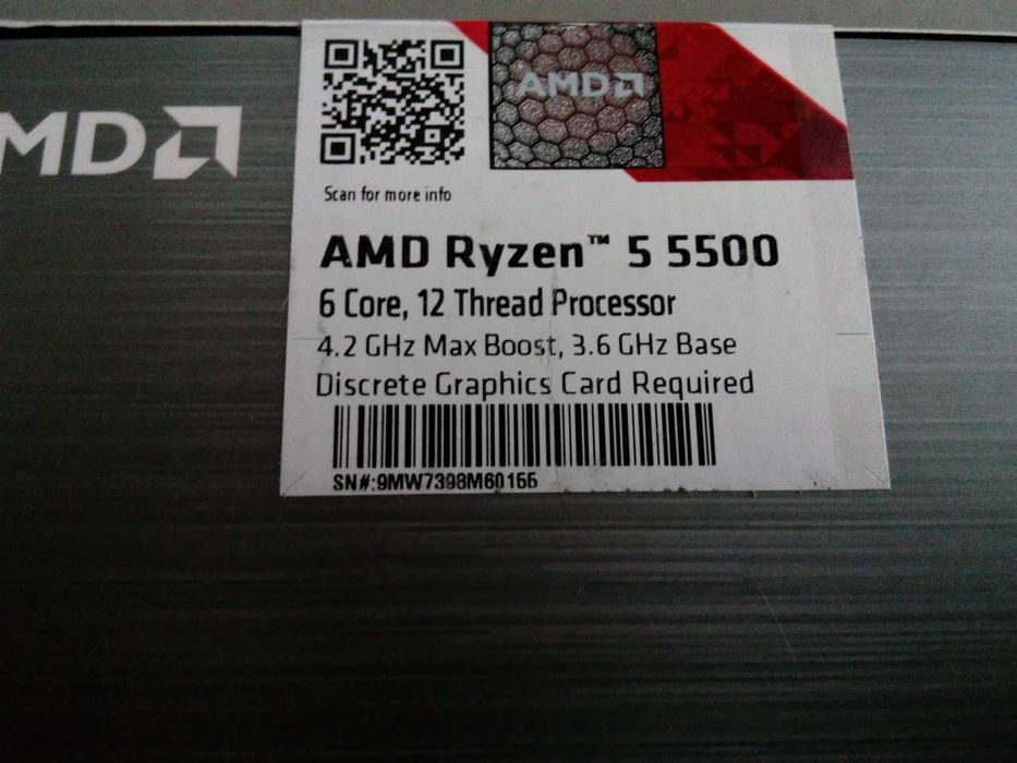 AMD Ryzen 5 5500 запечатанный с кулером (BOX версия)