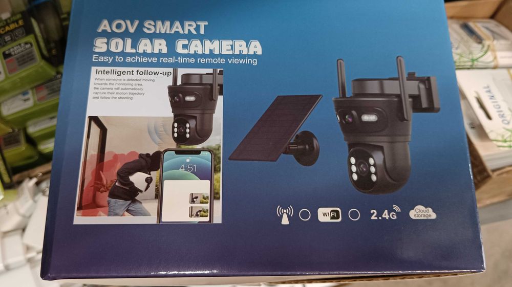 Двойна Соларна безжична водоустойчива камера WIFI iCSee осветяване