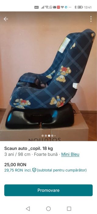 Scaun auto copii. Fara chingi