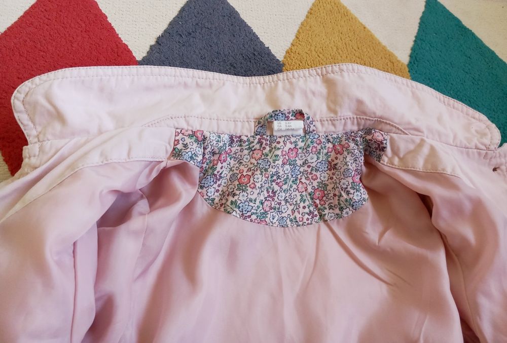 H&M Детско Памучно палтенце за Момиче, Светло розово, размер 104/3-4 г