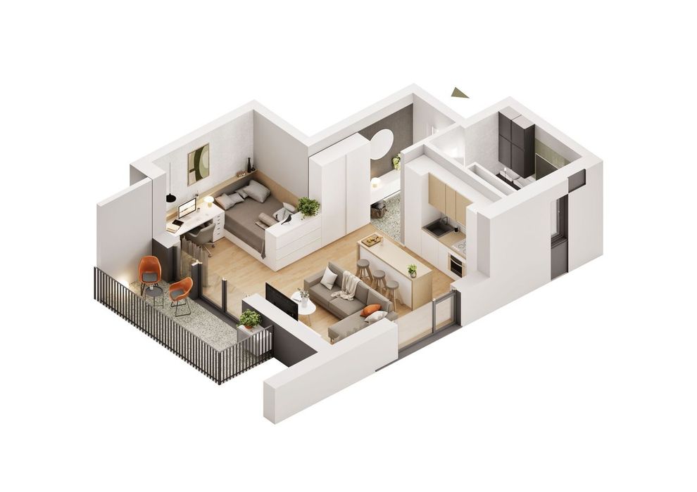 Apartament cu 1,5 camere în zona Confecții — fotografia 1