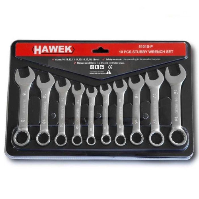 Комплект къси звездогаечни ключове 10 части HAWEK
