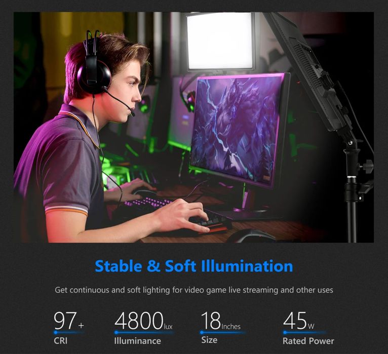 Проф. Диодно осветление. Видео. фото. Грим. подкаст. влог. лед. камера