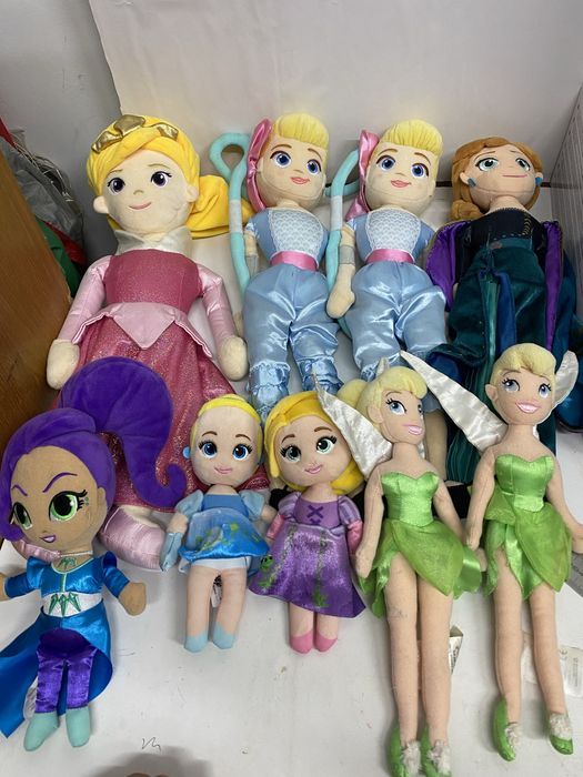 Disney lot 9 jucării din pluș papuși prințese diverse modele