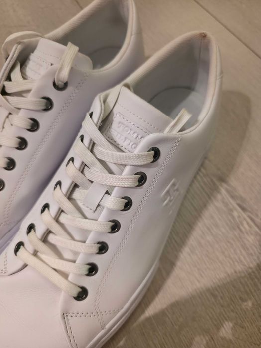 Pantofi sport Tommy Hilfiger low-cut de piele, Alb, 44