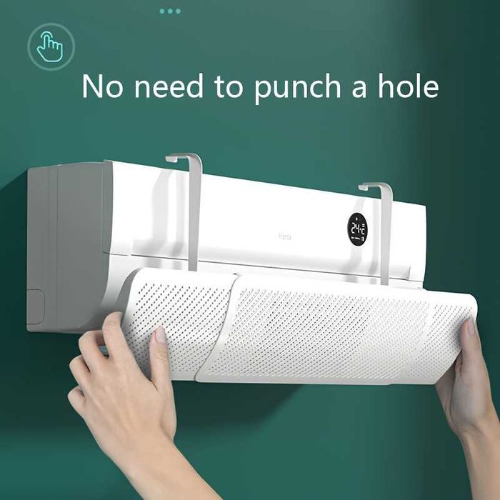 Регулируем дефлектор за климатик 58cm-93cm ，Универсален, Бърз монтаж