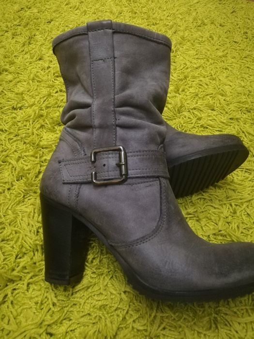 Ghete Dama Piele Naturala Gri