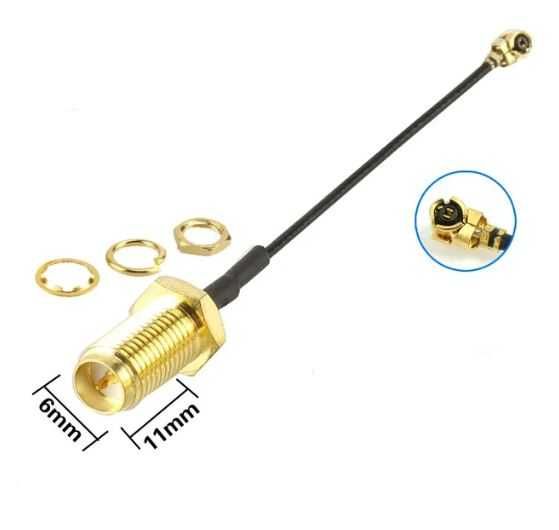 Antenă 433MHz 3dBi, SMA Female + Cablu IPEX-SMA, 10 cm